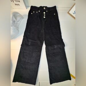 Moriah Elizabeth Dino Sweatshirt Youth Size Large Black Corduroy Wide leg SZ 10